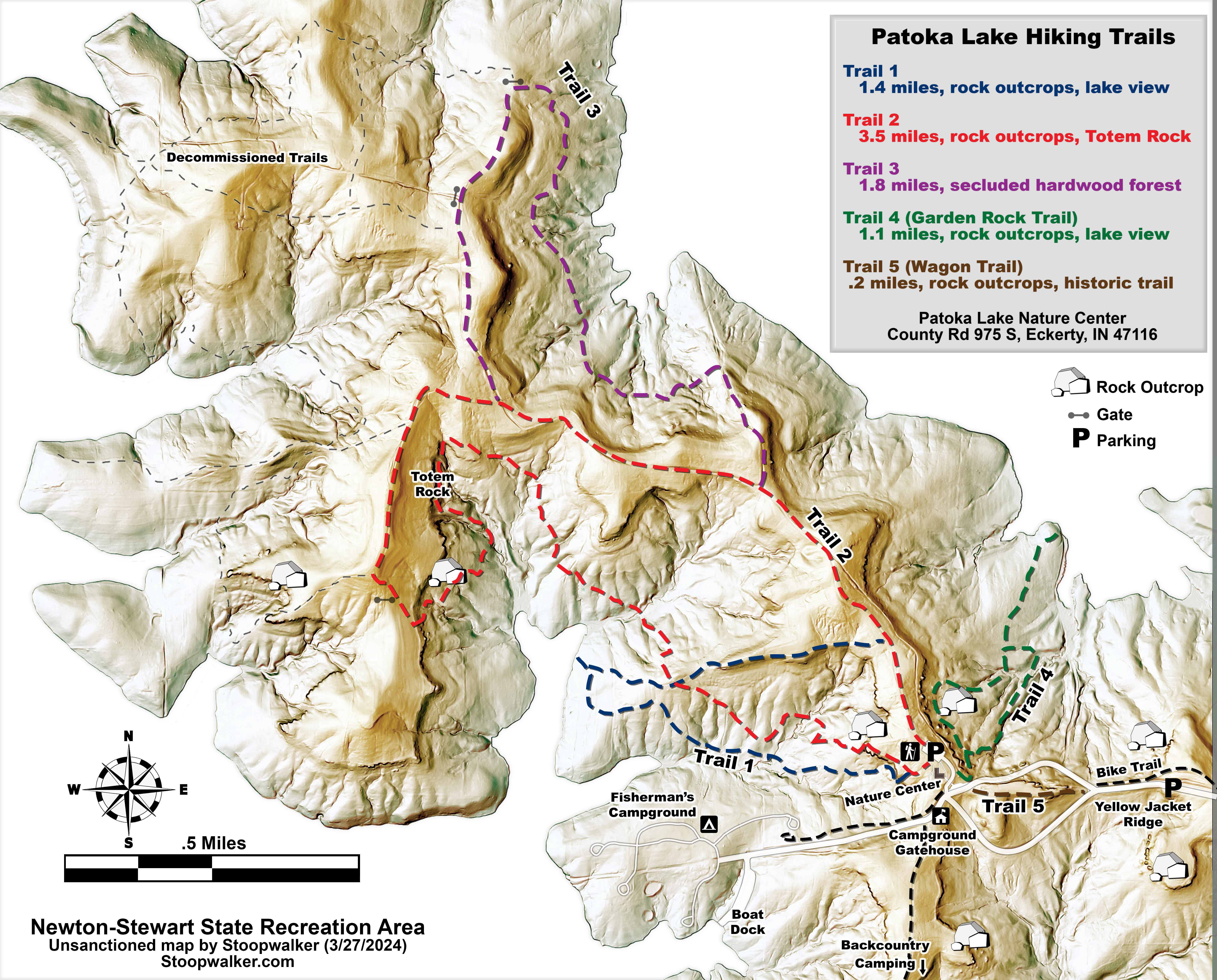 Patoka Lake Hiking Trails Map